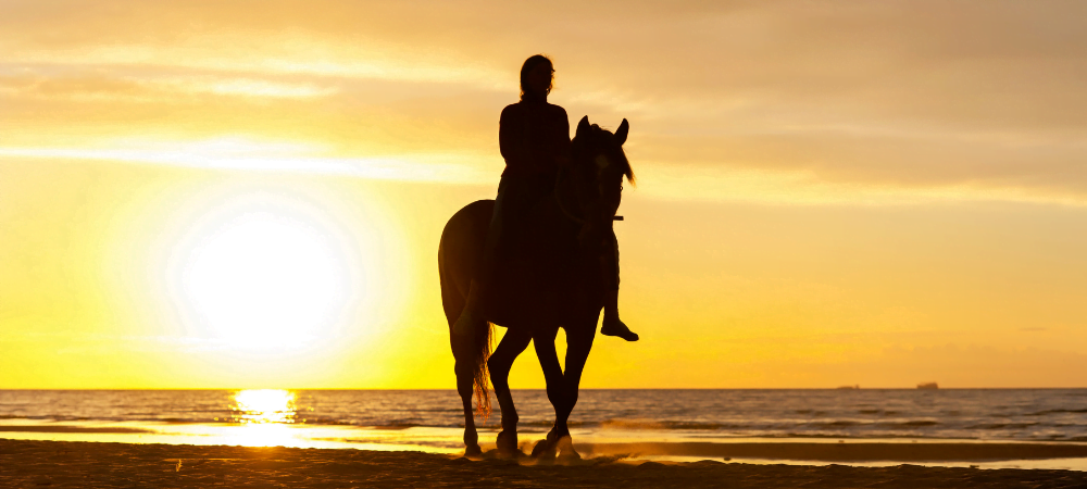horse riding on bali beach